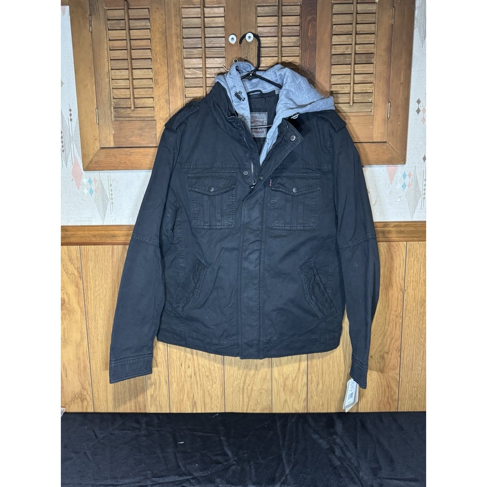 Levi's Cotton Hooded Quilt Lined Trucker Jacket ‎ Size Large Retail:$150